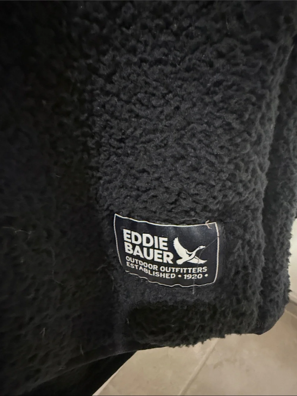 Eddie Bauer New w/ tag Cozy Black Sherpa Zip-Up Jacket